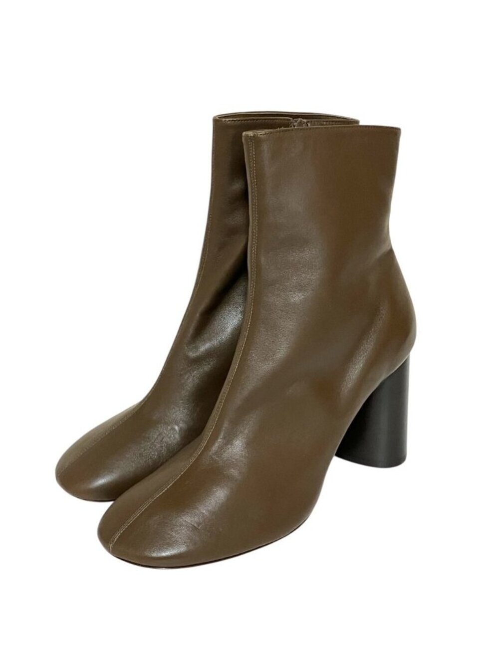 Celine Phoebe Philo Era Leather Chunky Heel Ankle Boots Short Dark 38.5